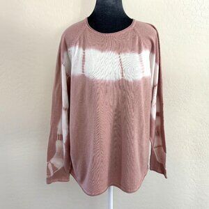 Pure Jill Tie Dye Lightweight Sweater - Mauve/White - Size M